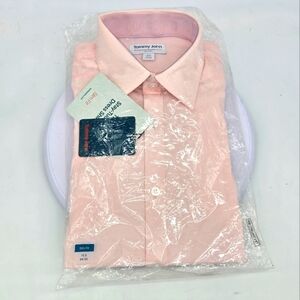 Tommy John Dress Shirt Men 15.5 34/35 Stay-Tucked Slim Fit Button Up Long Sleeve